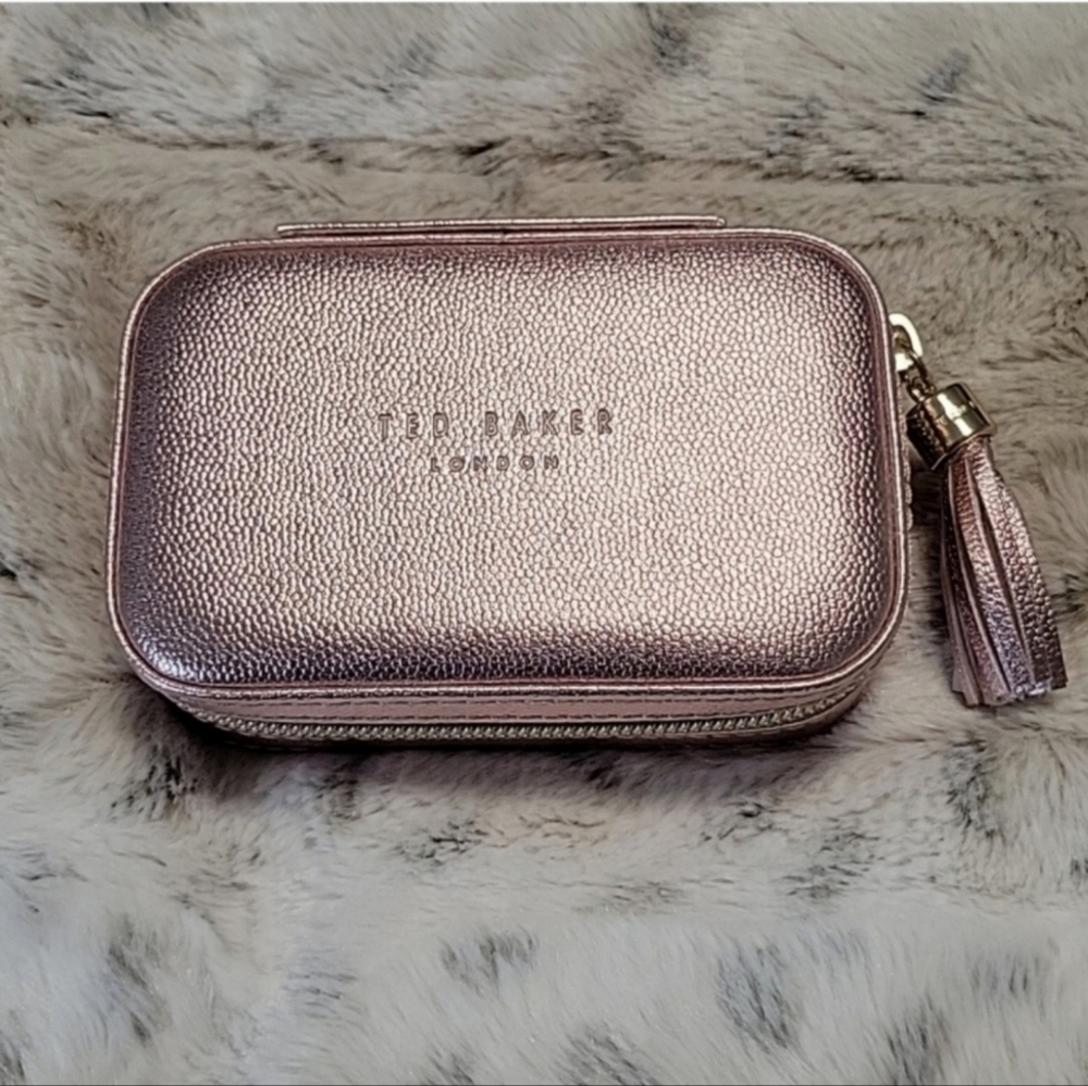 Ted Baker Pink Metallic Travel Jewelry Case